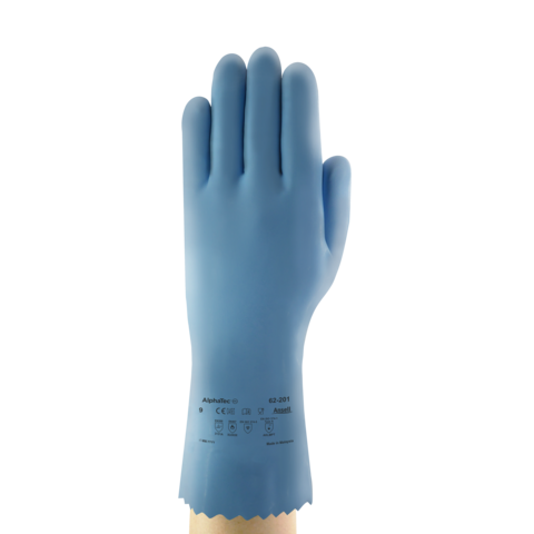 AlphaTec® 62-201 blå latexhandske 300 mm