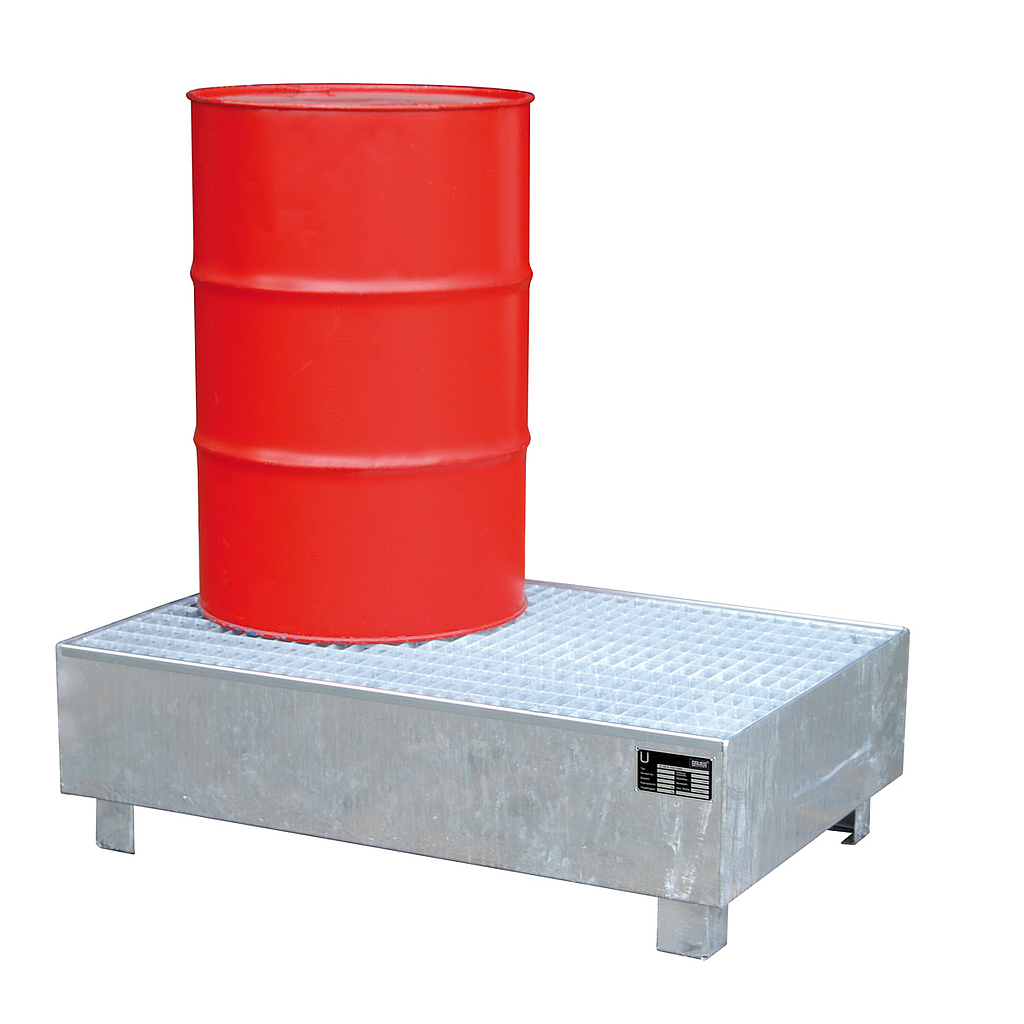 Opsamlingskar i galvaniseret stål, 243 liter kapacitet, 1200 x 800 x 365 mm