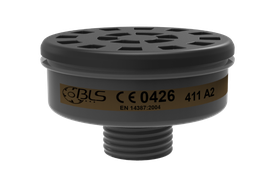 BLS 411 A2 gas/dampfilter, BLS 400-serien med 40 mm gevind ( passer til halvmaske SGE 46 Helmaske 5400 )