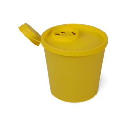 [31-DS-4608] Gul kanyleboks, 1 liter forsynet med advarselsmærkat