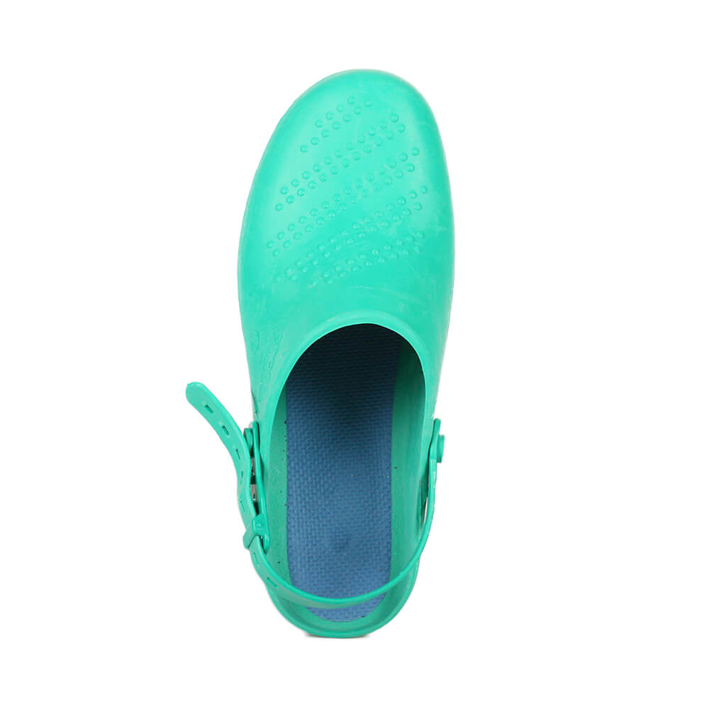 Thermoplastic slipper with heel slippers, green