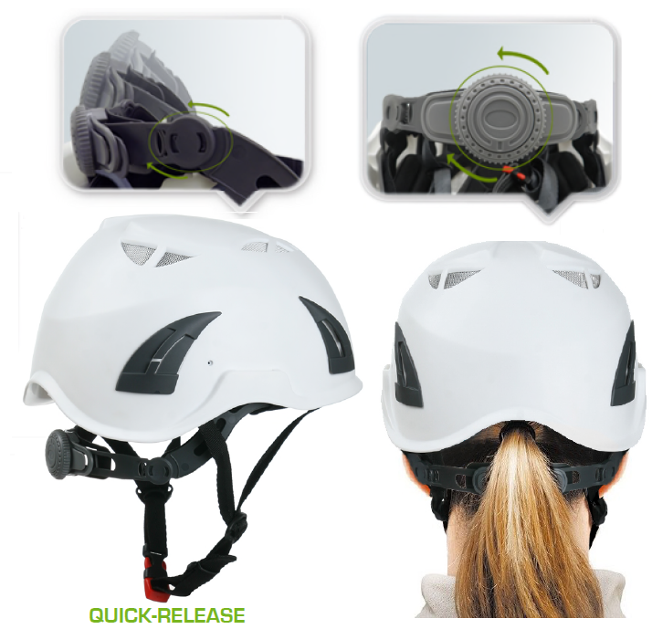 Premium rigger helmet / safety helmet with a helmet and goggles chinstrap