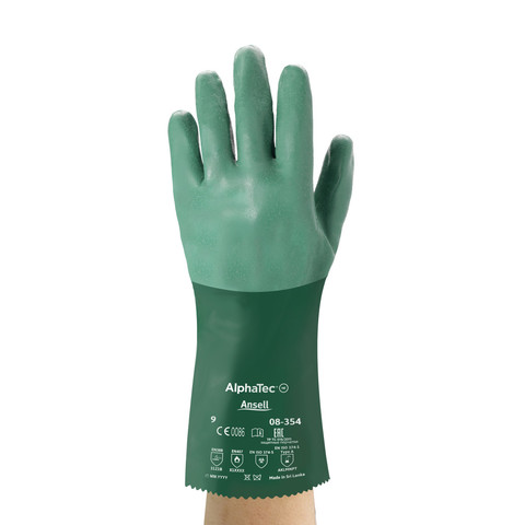 100% liquid tight neoprene chemical gloves, Ansell Scorpio&amp;reg; 08-354, 350 mm