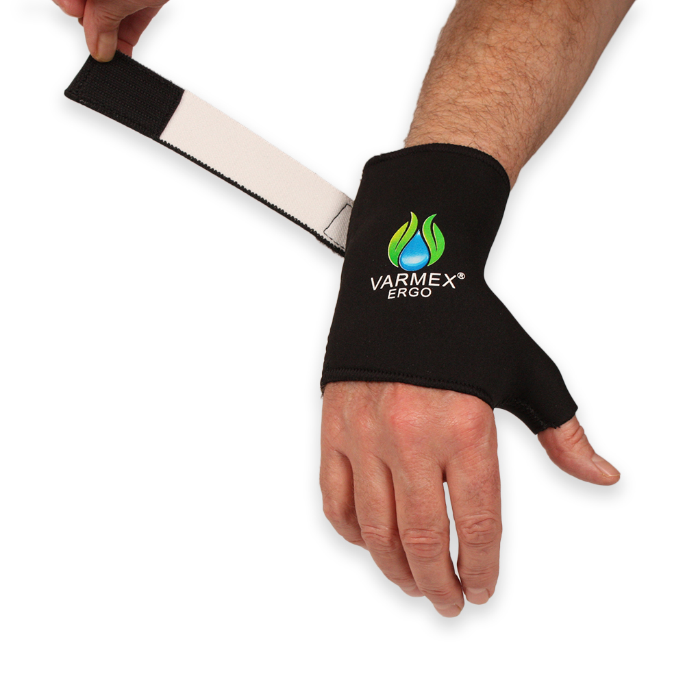 Håndledsstøtte og tommelfingerstøtte i neopren, støtter og varmer, med velcrolukning