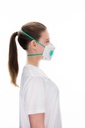 Sikkerhedsmaske beskytter mod vira og bakterier luftbårne stoffer BLS 860, type FFP3 R D. Flickit fladfoldet innovativ for hurtig åbning. Masken kan genanvendes 860