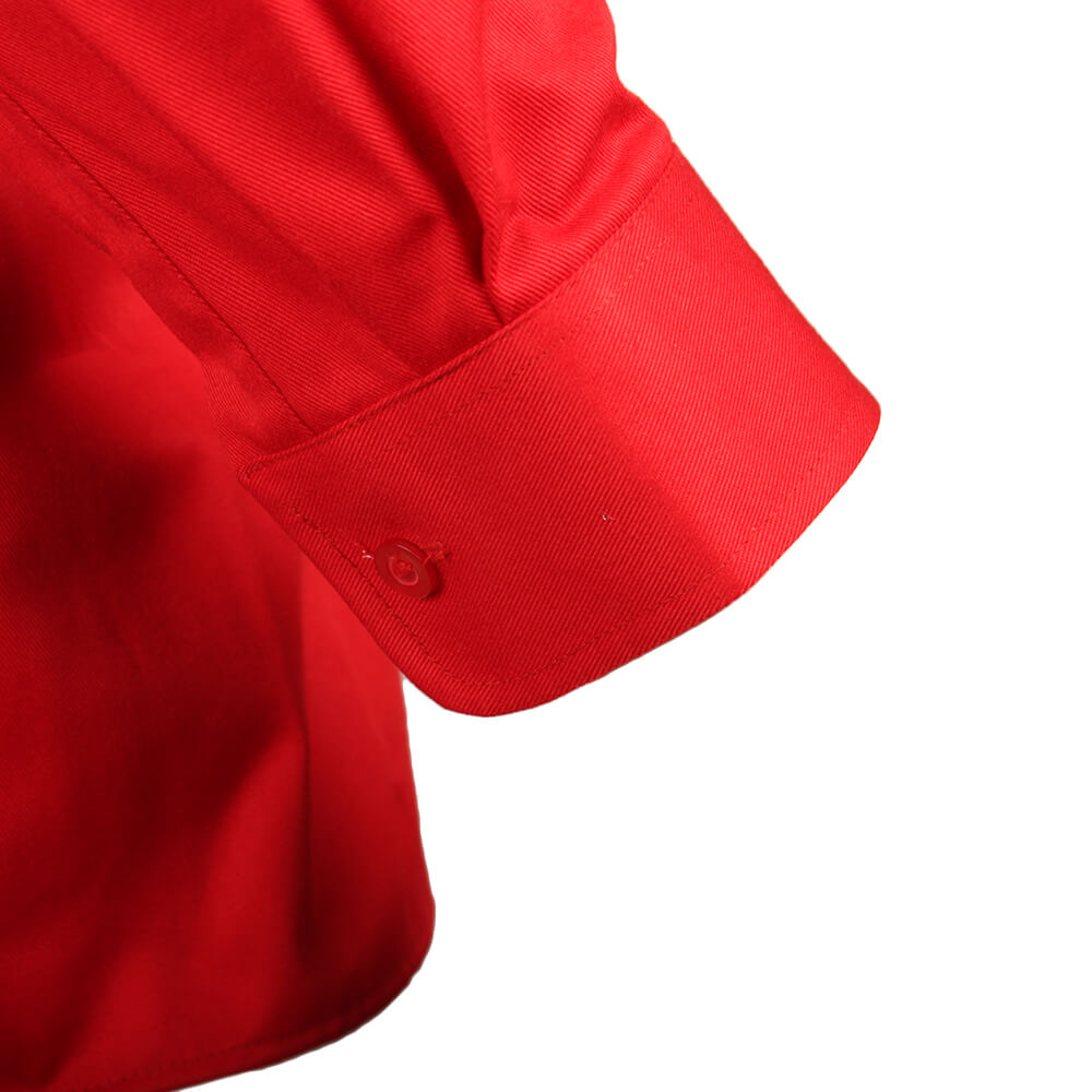 D-S Job-Tex Classic rød arbejdskjorte, polyester/bomuld, Rød med 2 Stk. brystlommer samt skulderstropper. ET GODT TILBUD SÅ LÆNGE LAGER HAVES