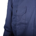 D-S Job-Tex Marineblå classic Arbejdsskjorte, 100% bomuld, 335 gram med 2 brystlommer med klap samt skulderstrop