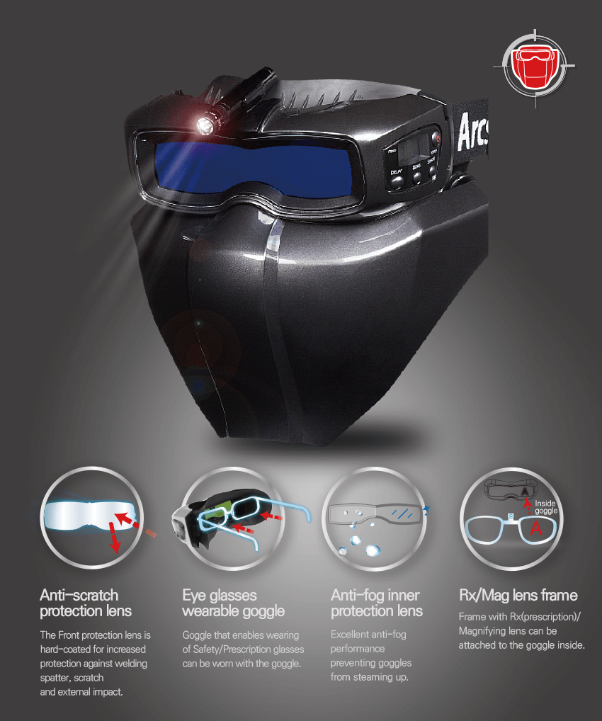 Letvægt VARMEX svejsemaske 2.0 med automatisk dæmpende svejsebriller
