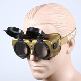 skraber Definition sekstant Kapselbrille svejsebrille med opklappelig svejseforsats, plads til  brugerens normale briller leveres med Din 5 glas