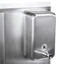 Rustfrit stål håndvask med fodkontrol, affaldsposer, papir dispenser og sæbe dispenser, Vaskestation / vaskestand
