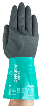 Ansell AlphaTec 58-530 Kemisk bestandig handske i nitril, fremragende greb, Længde 305 mm AQL 0,65