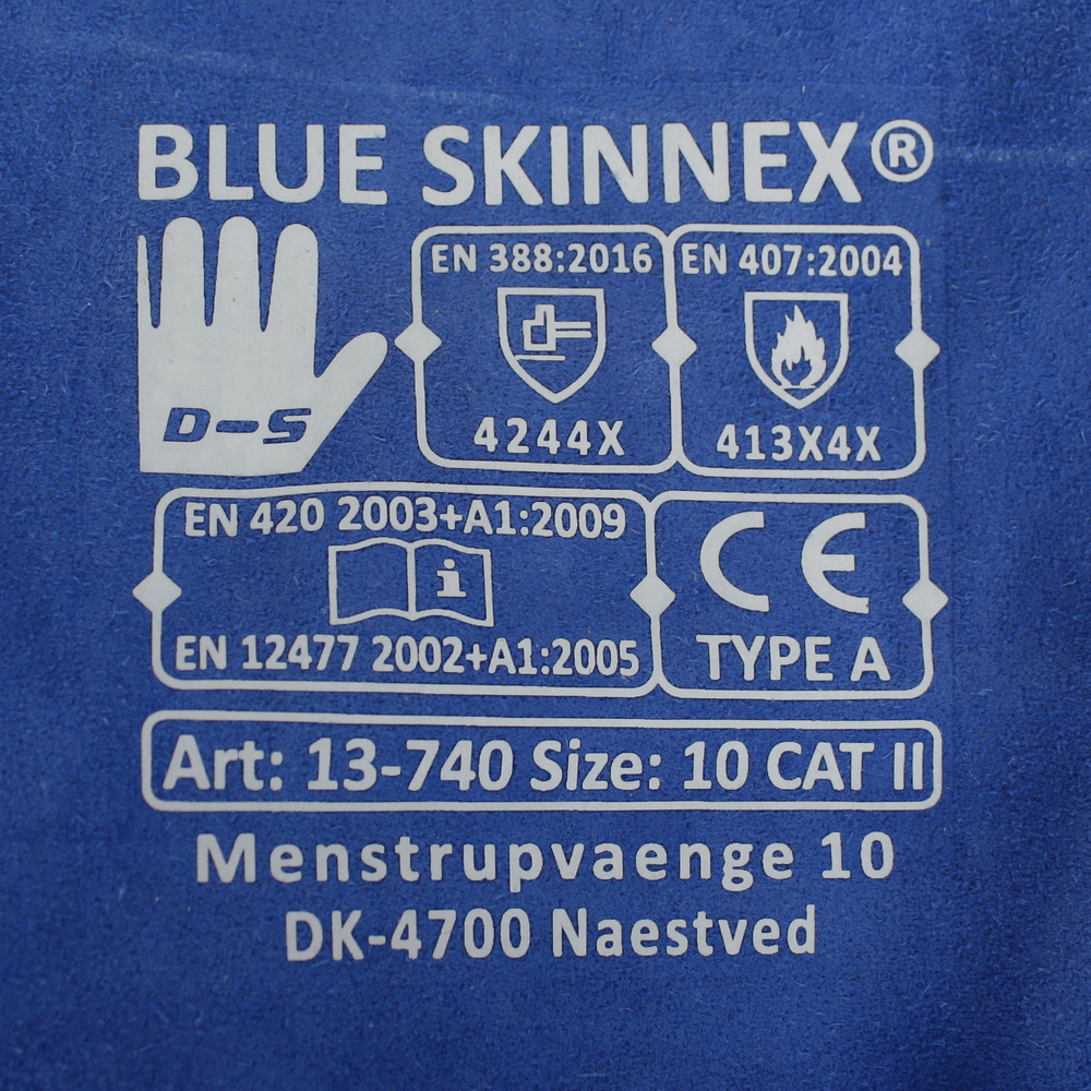 Venstre Blue Skinnex 740 svejsehandske med knoforstærkning