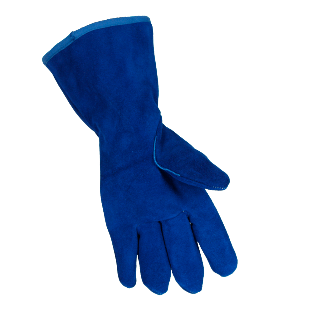 Blue Skinnex Varmefast 5-fingret okse spalthandske syet med kevlartråd, foret med Varmex V 39 for