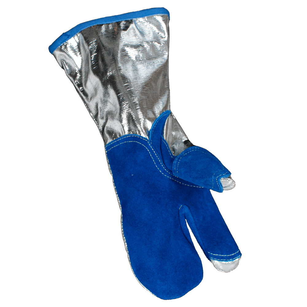 Venstre eller højre 3-fingret handske mod strålevarme i VARMEX Alu, foret med ét lag VARMEX V39-filt i underhånd og overhånd, 13V1539-173 (1 Stk.)