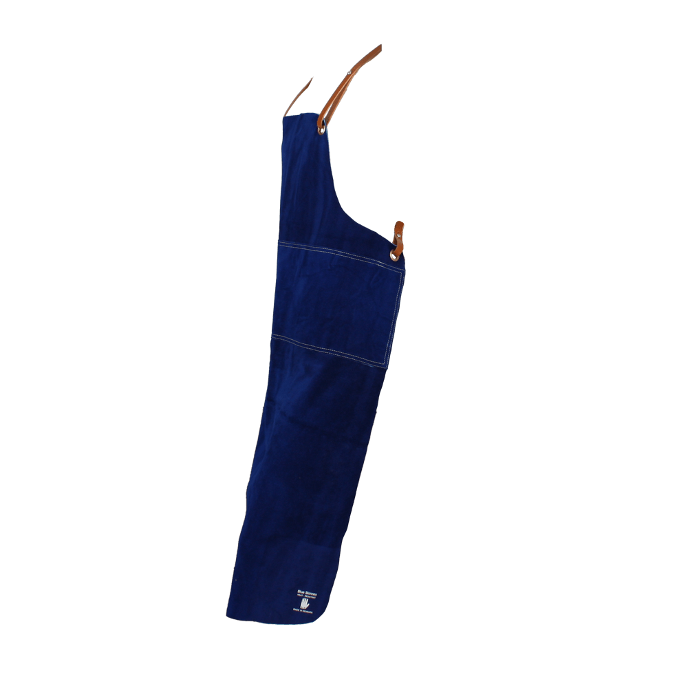 Blue Skinnex okse spalt Forklæde, b: 65 x l: 100 cm, tykkelse 1,5 mm med forstærkning, bredde 20 cm fedgarvet spalt som tåler varme