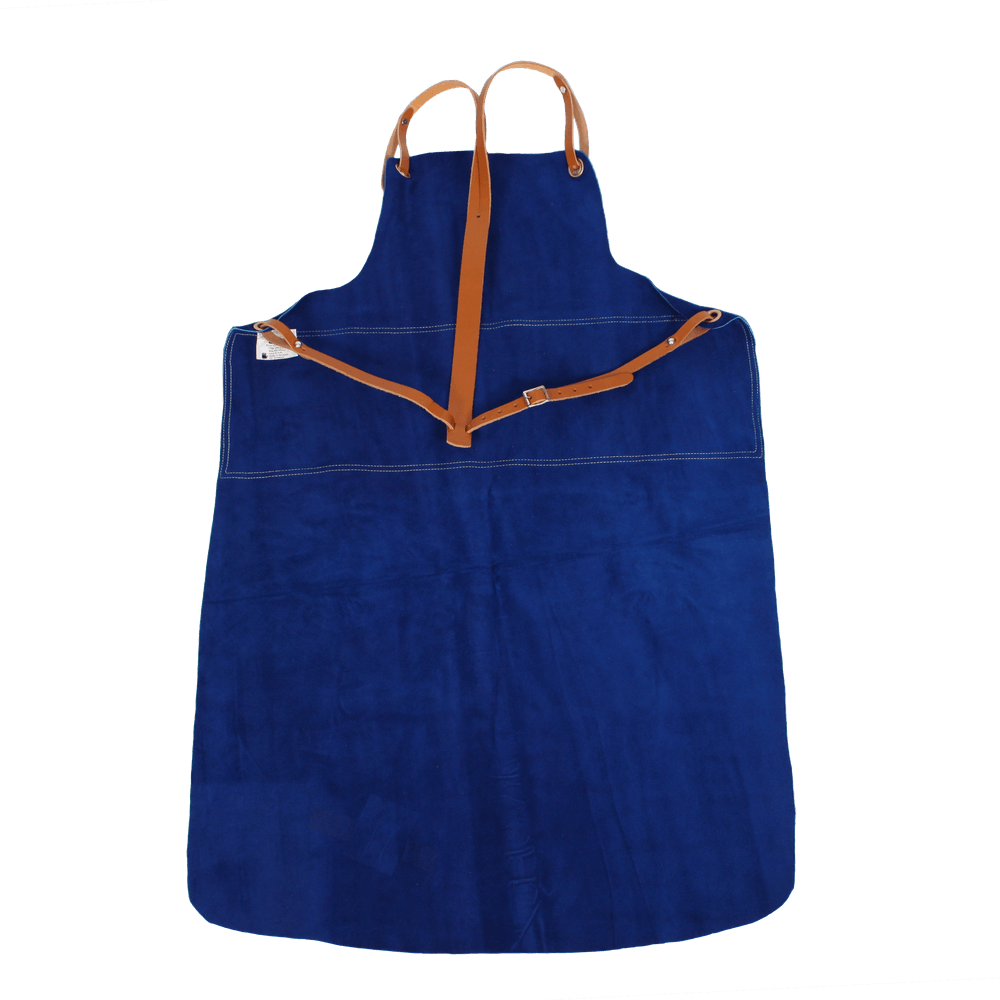 Blue Skinnex okse spalt Forklæde, b: 65 x l: 100 cm, tykkelse 1,5 mm med forstærkning, bredde 20 cm fedgarvet spalt som tåler varme