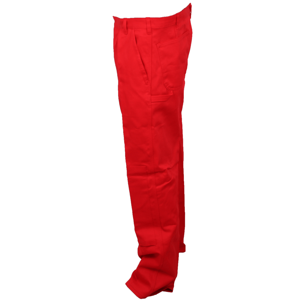 Røde bomulds benklæder med knælomme