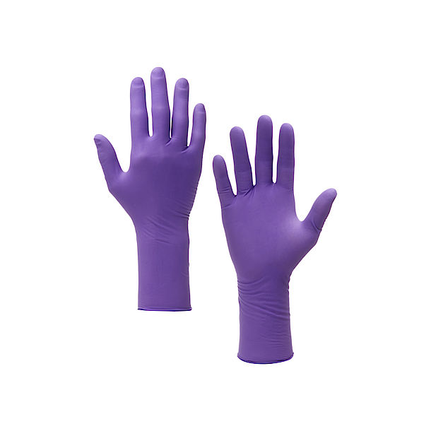 Pudderfri engangshandsker i nitril, fremragende pasform &amp; tekstur på fingerspidser, længde 300 mm, tykkelse 0,09 til 0,15mm, AQL 0,65. Kimtech Science Purple Nitrile Xtra, 9761(5060)