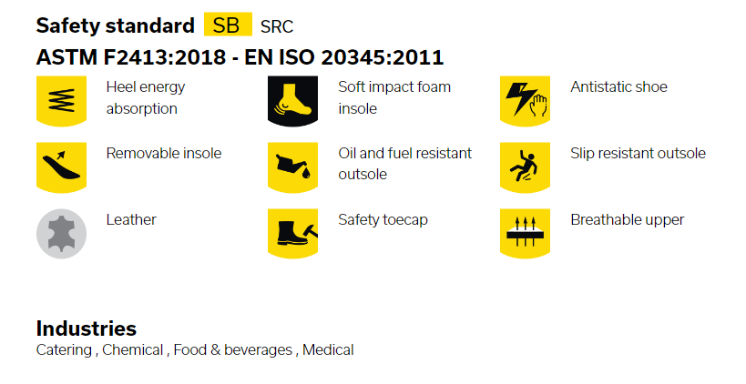 CORTADO SB - hvid sikkerhedstræsko med hælestrop og tåværn - SRC