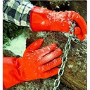 Heldyppet vinterhandske med krave, flourescerende farve, Ansell Polar Grip 23-700