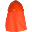 Orange nakkeslag til sikkerhedshjelm i slidstærkt fleksibel PU, passer til de fleste hjelme