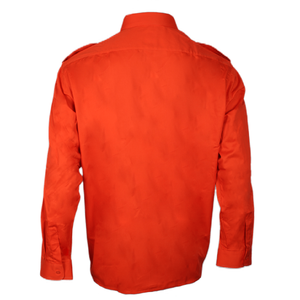 D-S Job-Tex Classic orange arbejdsskjorte, polyester/bomuld, med 2 stk brystlommer samt skulder strop REST SALG SÅ LÆNGE LAGER HAVES