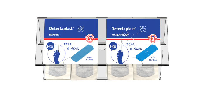 Detectaplast universal plaster dispenser Tear &amp; Wear med vandtætte og elastiske detekterbare plastre 5610