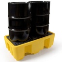 Opsamlingskar, spildbakke passer til 2x200 liters tønder, med mulighed for at bruge palleløfter eller gaffeltruck