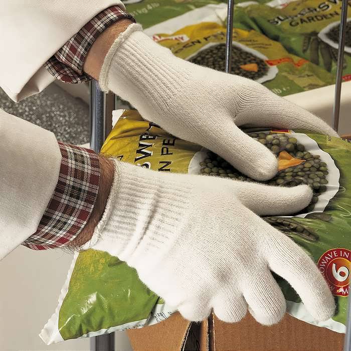 Ansell Profood Insulated fødevarer godkendt 78-110 Strikket hvid termisk handske med ribkant, passer begge hænder længde 215 til 235 mm EN388-314x EN 407-x1xxx EN511-100