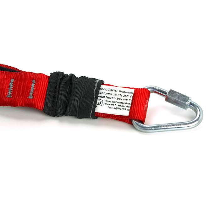 2 meters simple Pro Absorber lanyard with O-ring and twist lock carbine