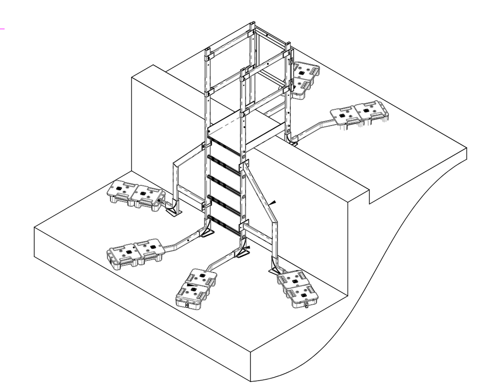Vectaway crossover ladder, simpel og fritstående gangbro, stige til forhindringer på tage