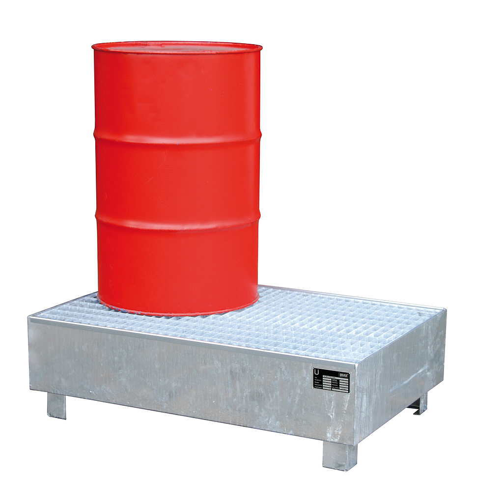 Opsamlingskar i galvaniseret stål, 255 liter kapacitet, 1200 x 1200 x 290 mm