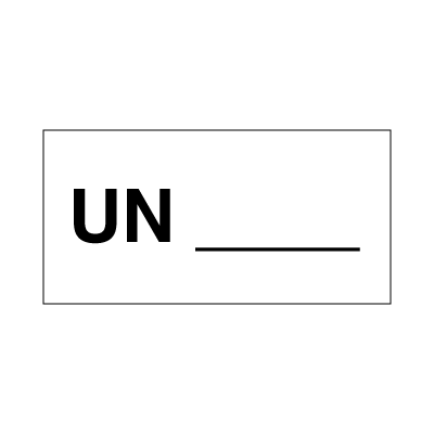 UN fareseddel, hvor der selv kan skrives UN nr på. Selvklæbende etiketter, Rulle 250 stk.