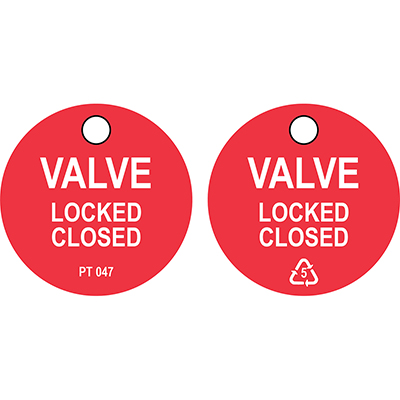 Valve Locked CLOSED tag