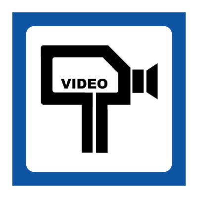 Video kamera - Selvklæbende vinyl - 100 x 100 mm