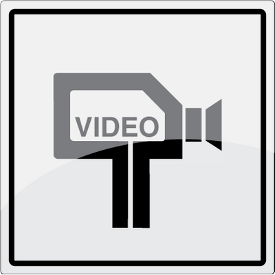 Videoovervågnings piktogram skilt med tekst i rustfrit strål