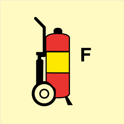 Wheeled fire extinguisher F 150 x 150 mm