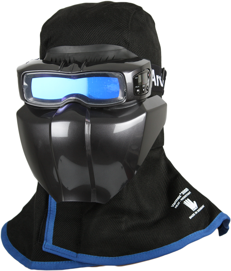 Svejsemaske med VARMEX multijusterbar svejsehætte og automatisk neddæmpende svejsebriller, Arcshield 2