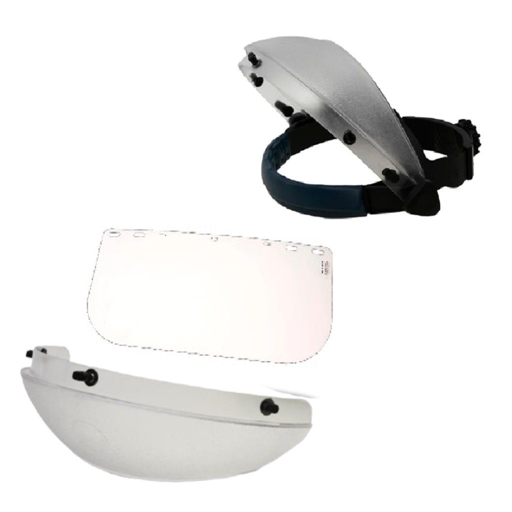 Ansigtsskærm sæt, Gennemsigtig Hovedbøjle til visirer med hagebeskytter HG5-C  inkl. PETG visir S16-PE4