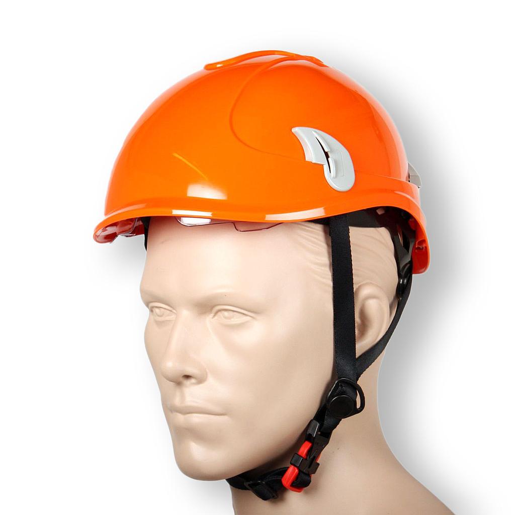 Orange Pro Cap riggerhjelm / sikkerhedshjelm med hjelmbrille, hagerem og håndhjul 146610
