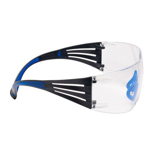 3M SecureFit 400 beskyttelsesbriller, blåt/gråt stel, Scotchgard anti-dug, klar linse, SF401SGAF-BLU EU