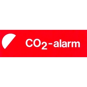 CO-2 alam, brandskilt, plast 420 x 140 mm