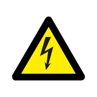 Elektrisk spænding, advarselsskilt, reflekterende aluminium
