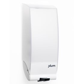 Plum 4292 CombiPlum dispenser i hvid plast, H:300 B:112 D:115.  til1,0 liter s poser passer til Plum hygiejne produkter i lufttætte poser