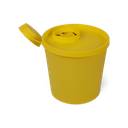 Gul kanyleboks, 1 liter forsynet med advarselsmærkat
