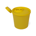 Gul kanyleboks, 1 liter forsynet med advarselsmærkat