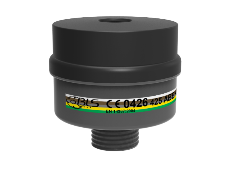 BLS 425 ABEK2P3 R filter, med 40 mm gevind BLS 400-serien ( dette filter må kun bruges på helmaske 28-B-5400), filteret kan genanvendes BLS 400 serien