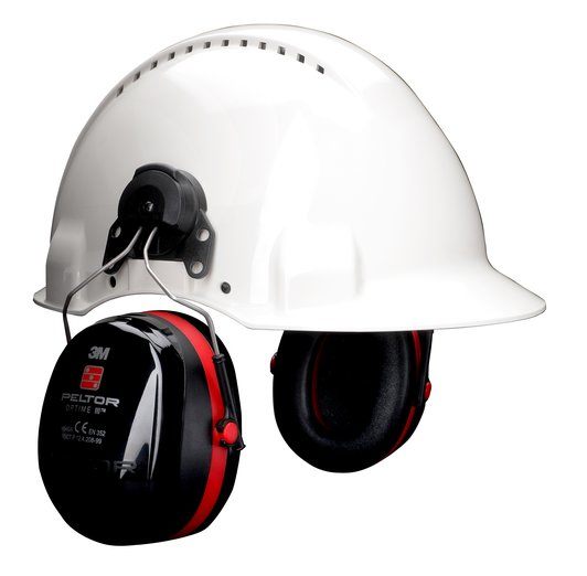 3M PELTOR Optime III Høreværn til M-seriens hjelme, 26 dB, sort/rød, hjelmmontering, H540P3AF-413-SV
