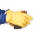 Gul smidig Driver Kalveskinds handske med blødt isolerende flonels bomulds-for, længde 25 cm. 13-5401
