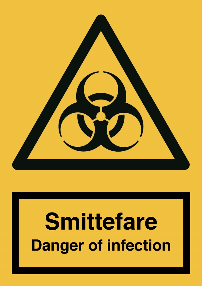 Advarselsskilt Smittefare - Danger of infection